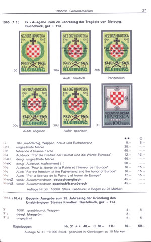 Example page from Oparic: the Bleiburg stamps